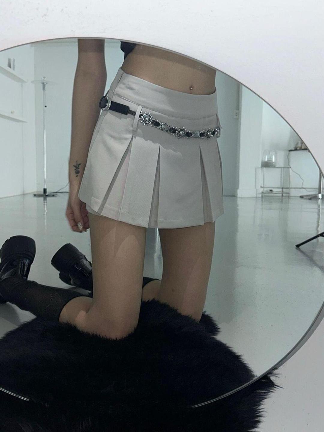 [여름/가을 모던 시크룩]플리츠 치마바지 미니스커트