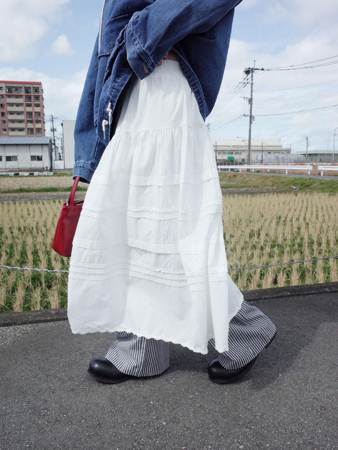 아이보리 핀턱 롱 SK