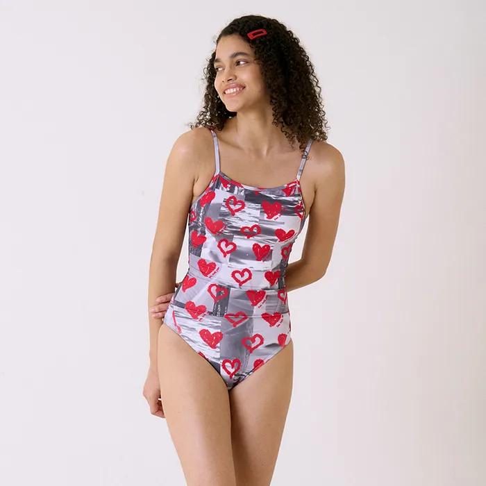 HEART GRAPHIC SWIMSUIT
