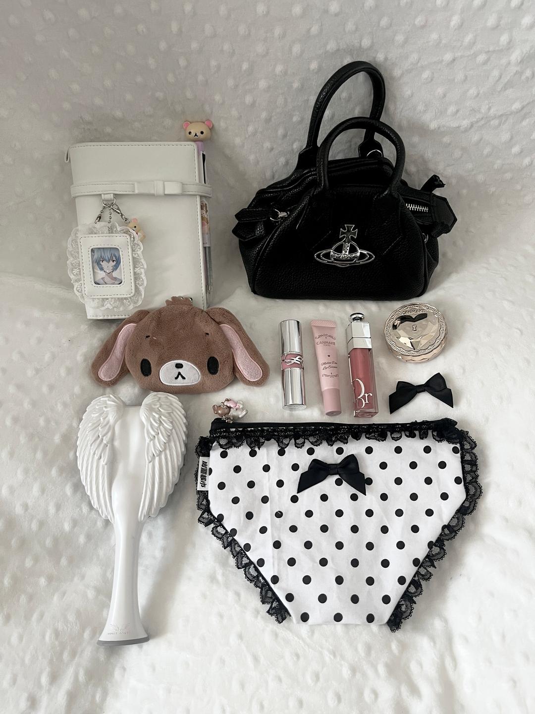 white dot panty pouch