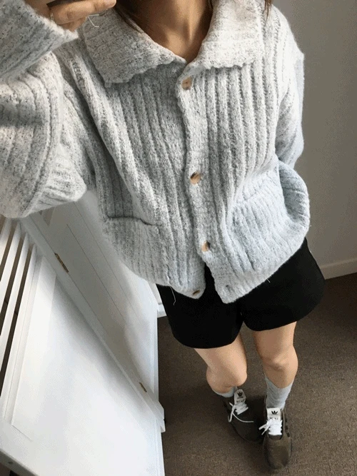 도톰 포켓 니트 가디건 (3color)