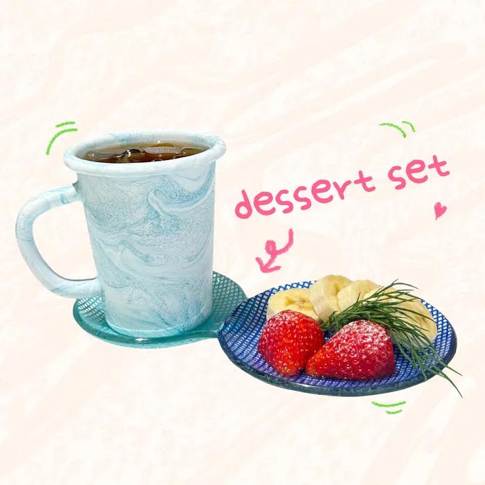 [29cm 단독]에딩 체키 2구 플레이트 & 마블웨이 숏머그 GIFT SET