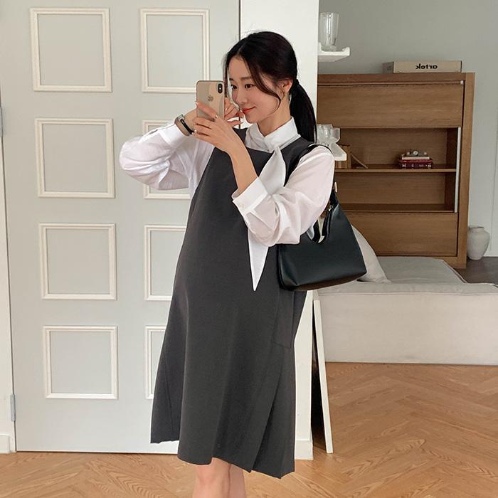 임부복*쿄쿄 플리츠포인 원피스