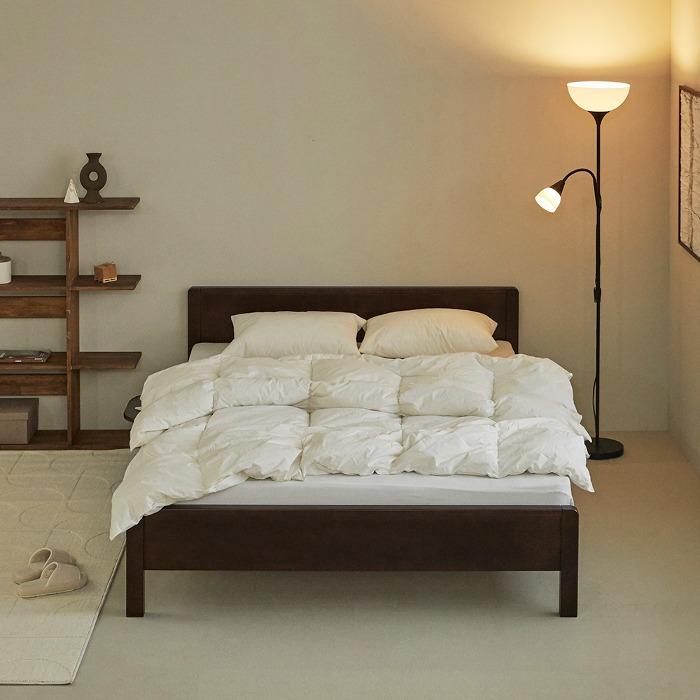 로그 SE0등급 고무나무 원목 침대 프레임 SS/Q