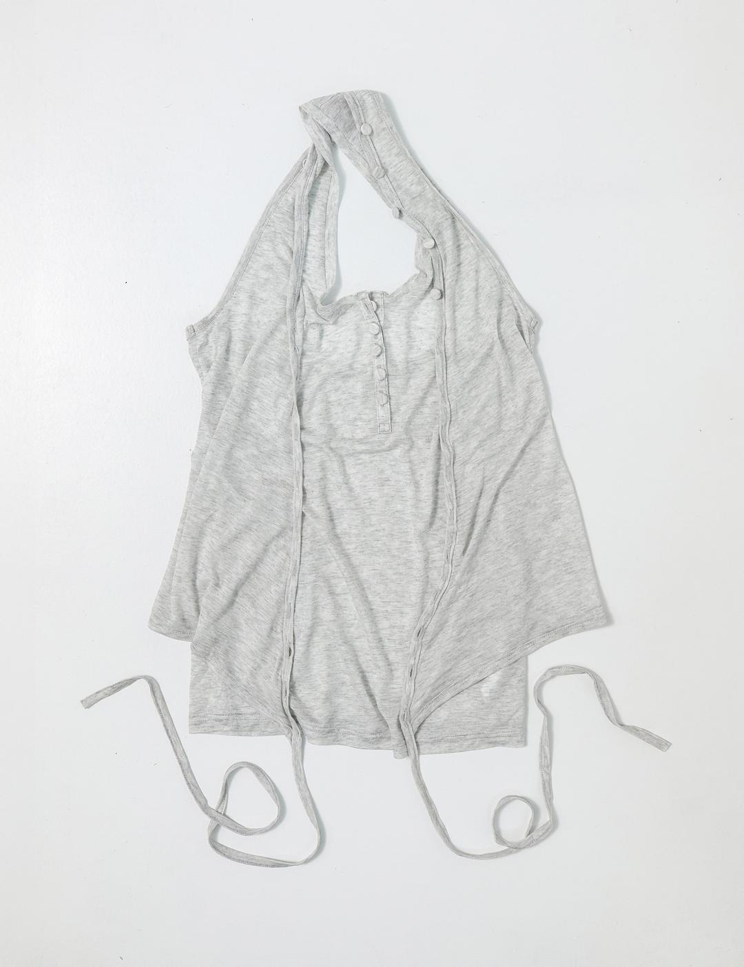 [03.15 예약발송] Halter wrap sleeveless (light grey)