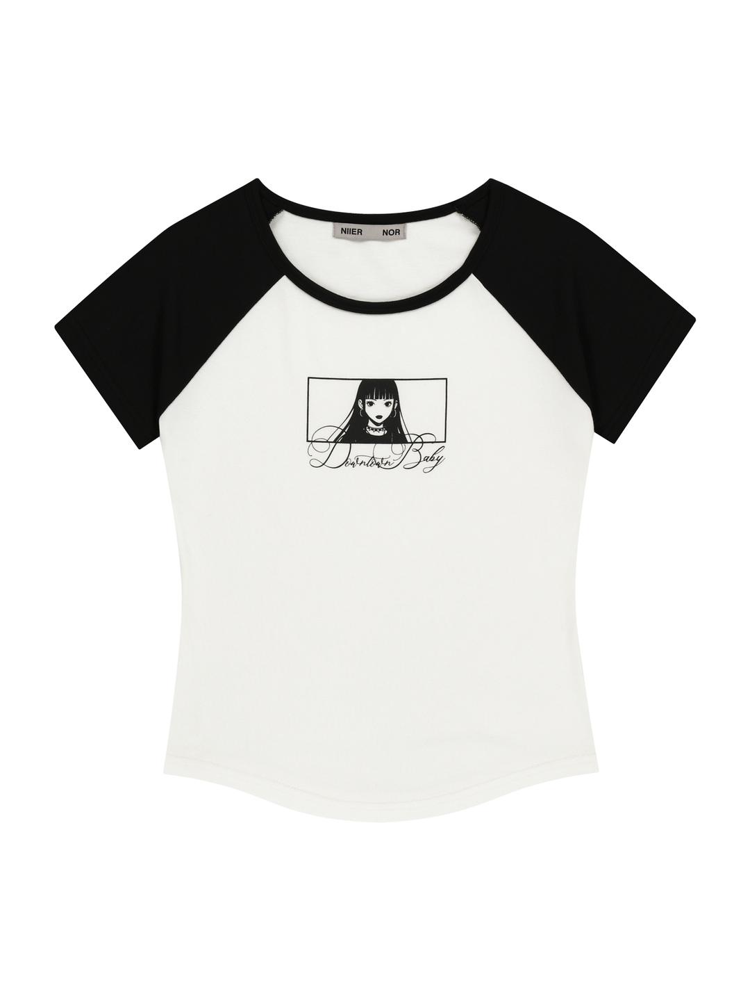 NN GIRL RAGLAN TEE_WHITE