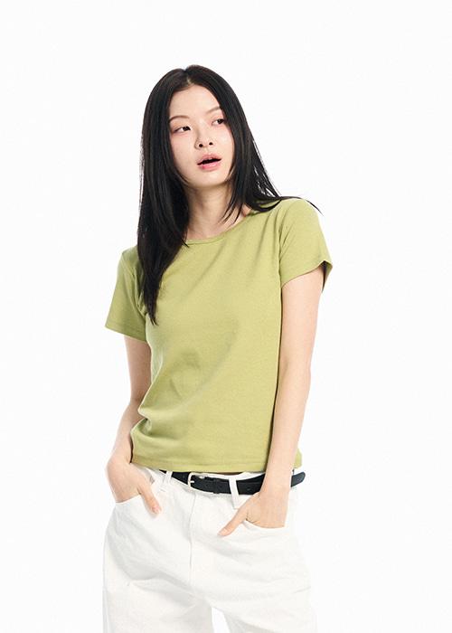 모달 코튼 반소매 티셔츠 / olive