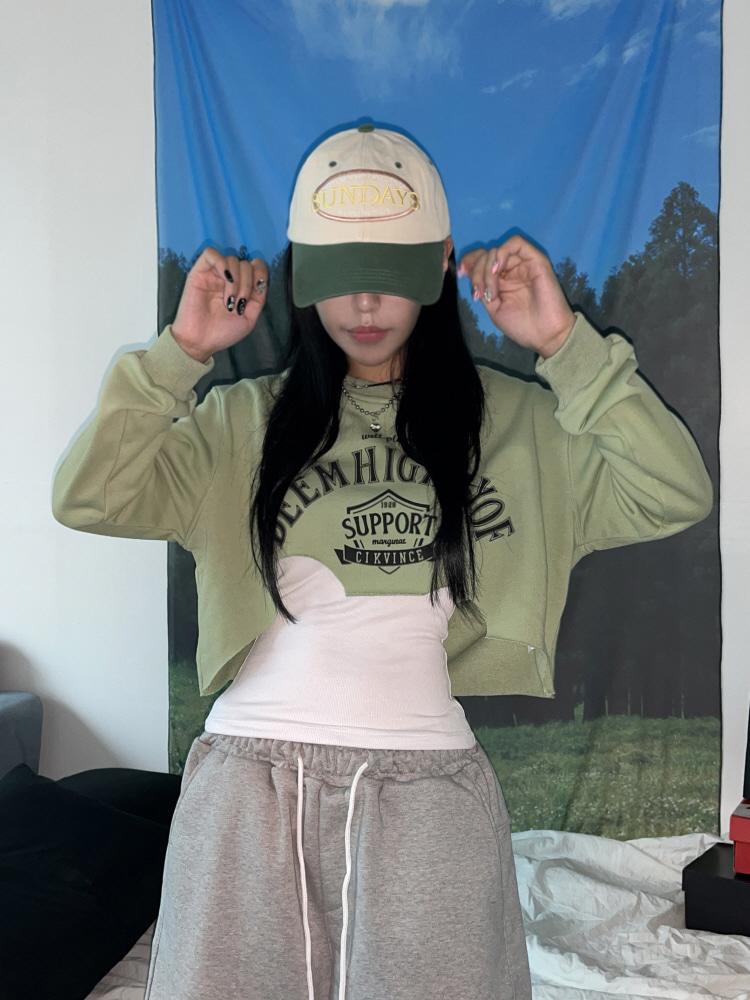 데미지 언발 컷팅 힙 맨투맨(3color)