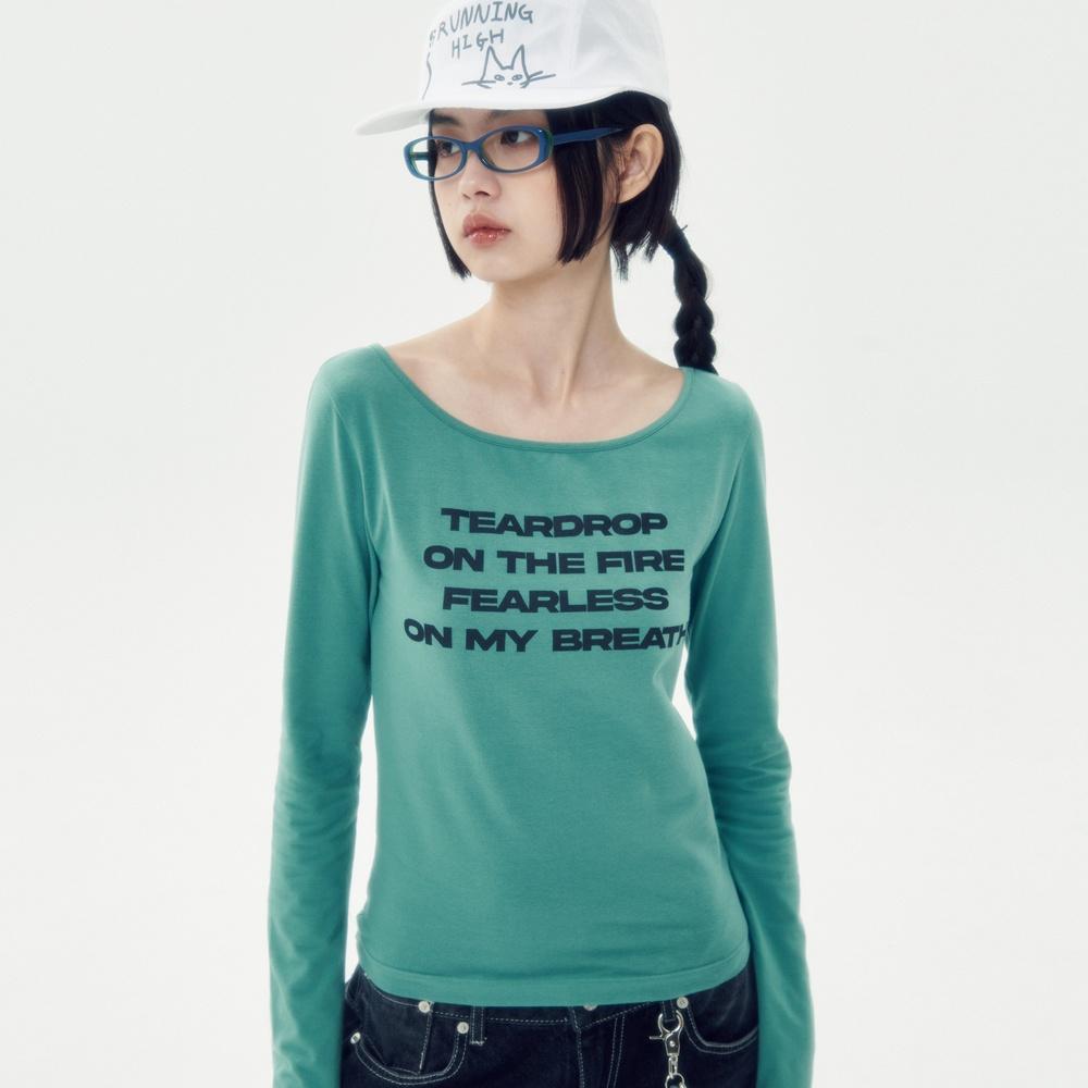 LETTERING SLIM L/S TEE [GREEN]