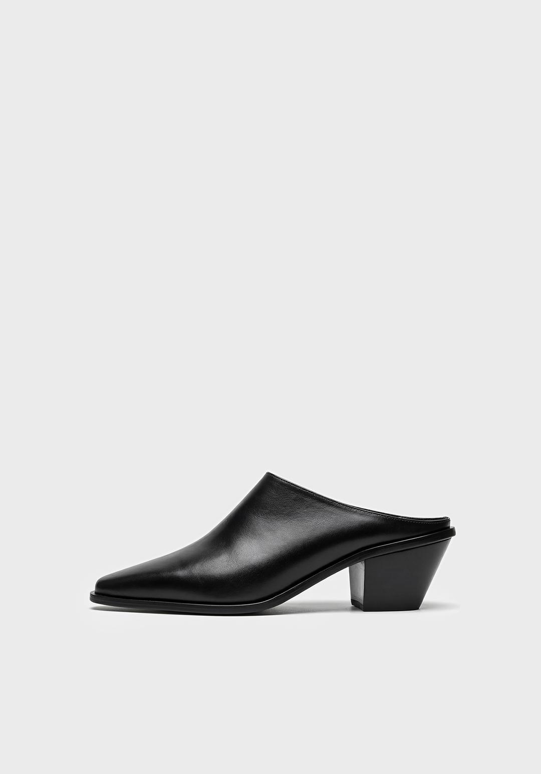 Square Toe Mule - Black