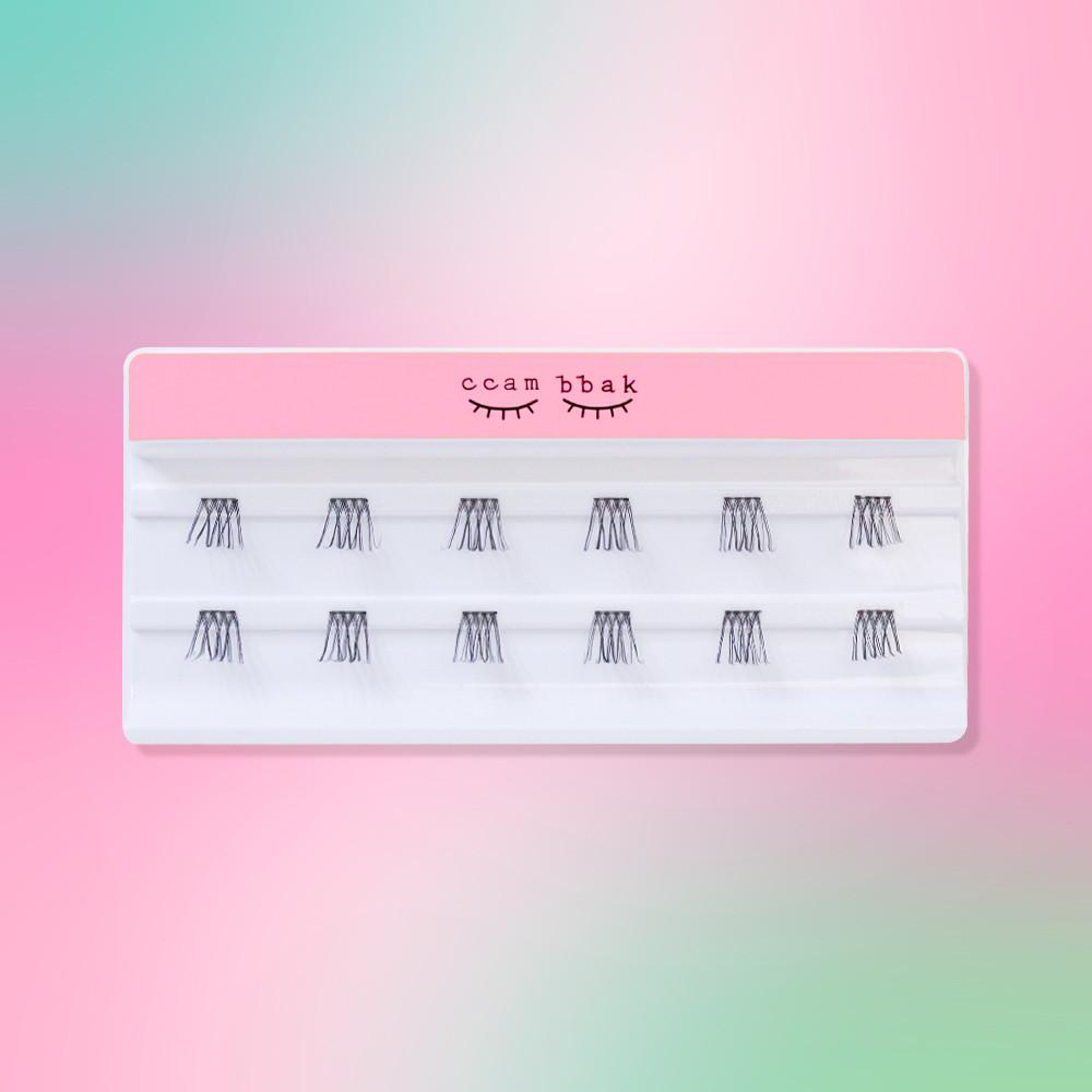 깜빡속눈썹 부분 가닥 속눈썹 붙이기 인조속눈썹 9mm 라이트(블랙) 4기둥