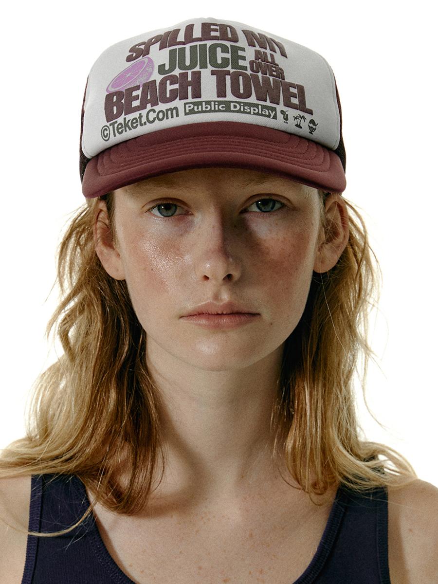 Be Careful Trucker Cap Burgundy