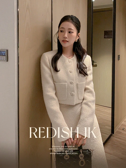 [셋업가능]레디쉬 라운드 포켓 크롭 자켓(연말룩/하객룩)