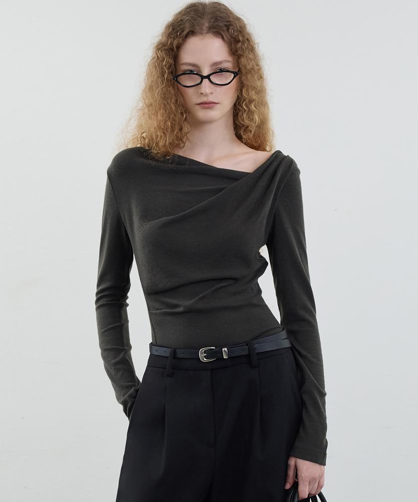 문트 저지 드레이핑 울 티셔츠