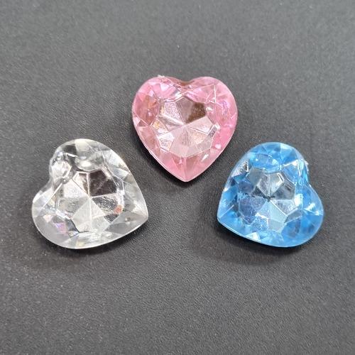 하트모양 커팅 입체 보석 스톤 핑크색 하얀색 하늘색
