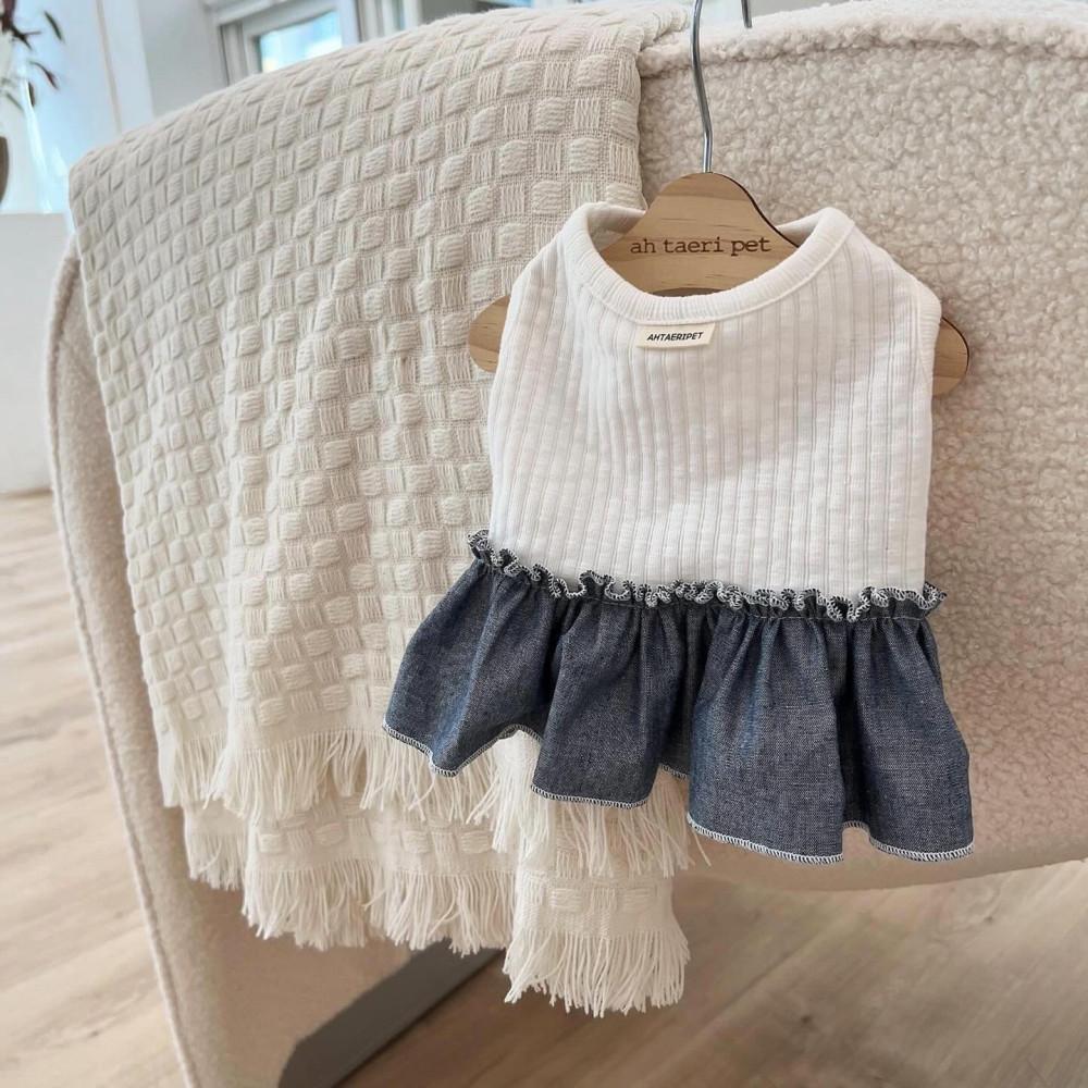 데님 해지 면 크롭탑  denim cotton crop top