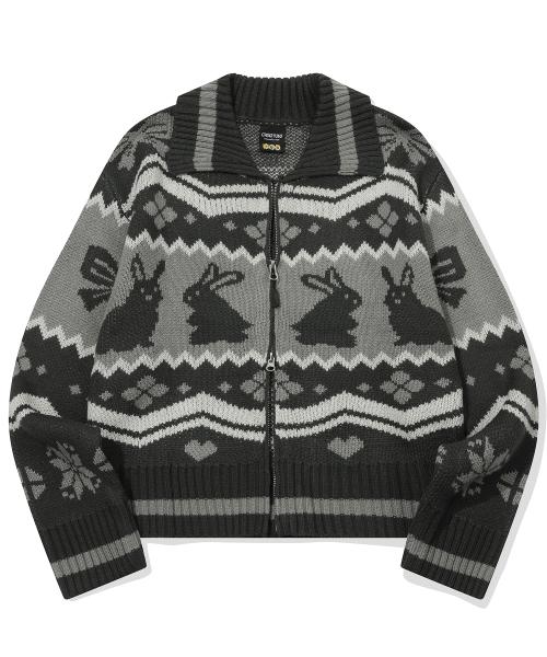 세릭 RIBBON COWICHAN ZIP UP / BLACK - 위시버킷