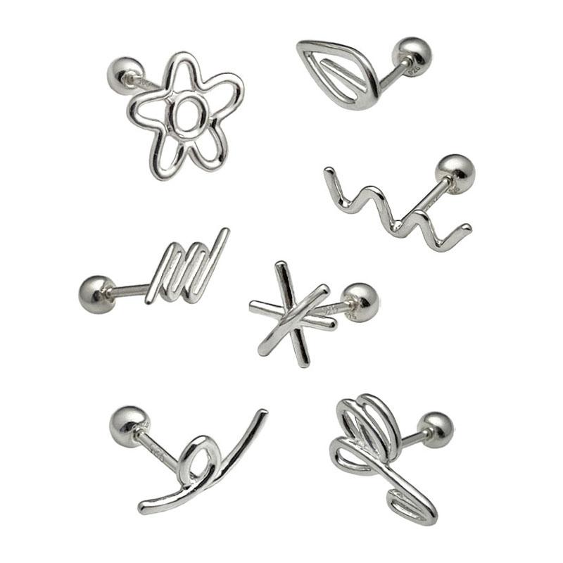 [Silver Ver.] Rainbow doodle piercing