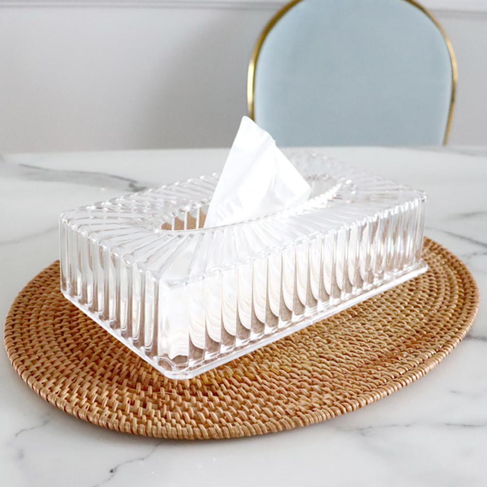 더이쁨 아크릴 각티슈 케이스 휴지 사각 투명 티슈커버 데스크 화장대 정리함 갑티슈