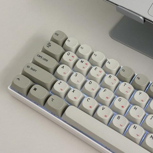 MAC 미니멀 레트로 포인트 한글 각인 키캡 MA PBT 기계식 키보드 그레이 레트로 키캡 - 유선키보드 | 쿠팡
