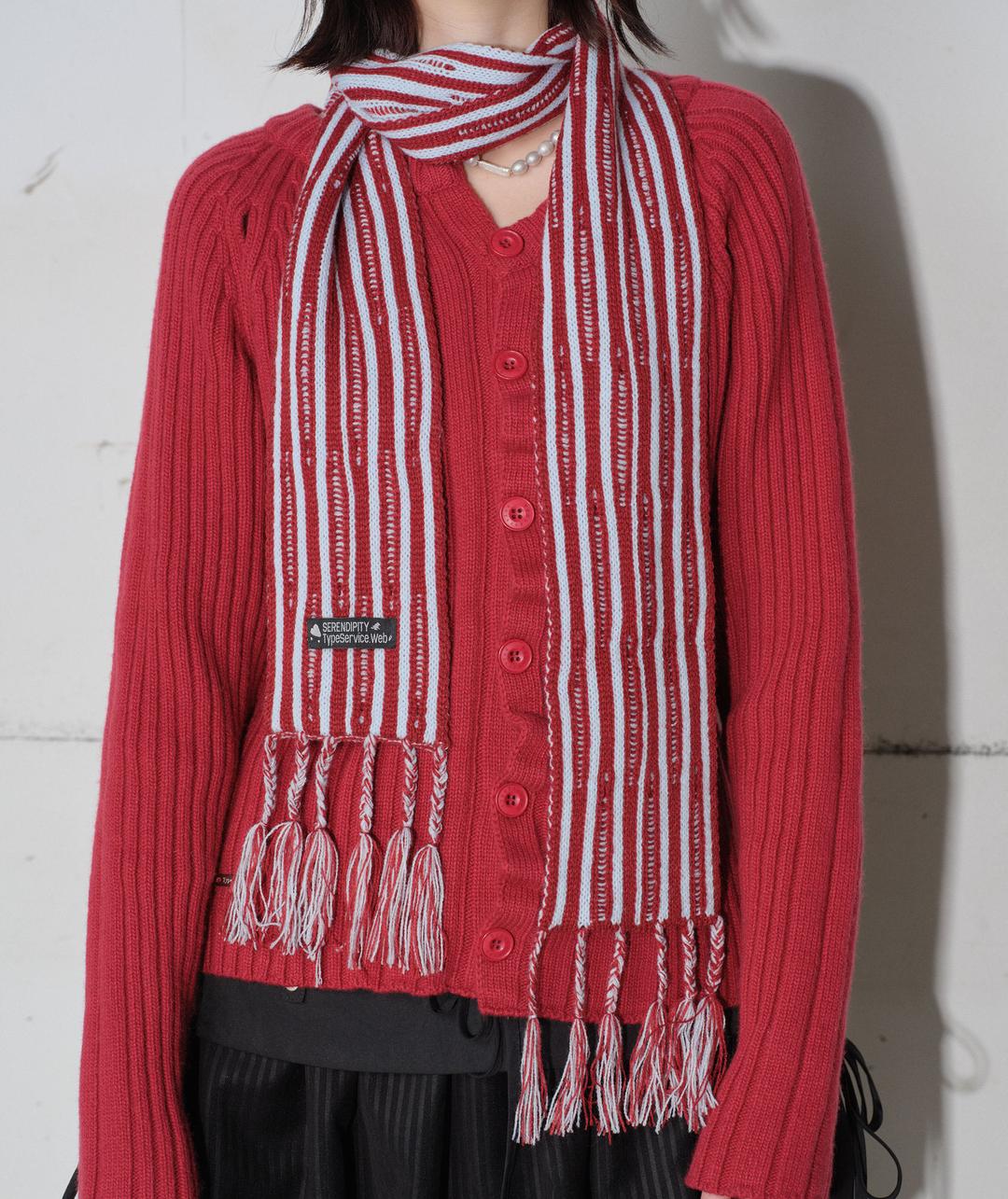 Ribbed Tail Muffler [Red]