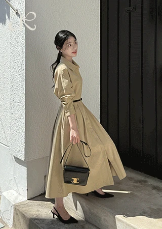 [하객룩/격식룩] [made] 더앤즈 셔츠 롱 원피스