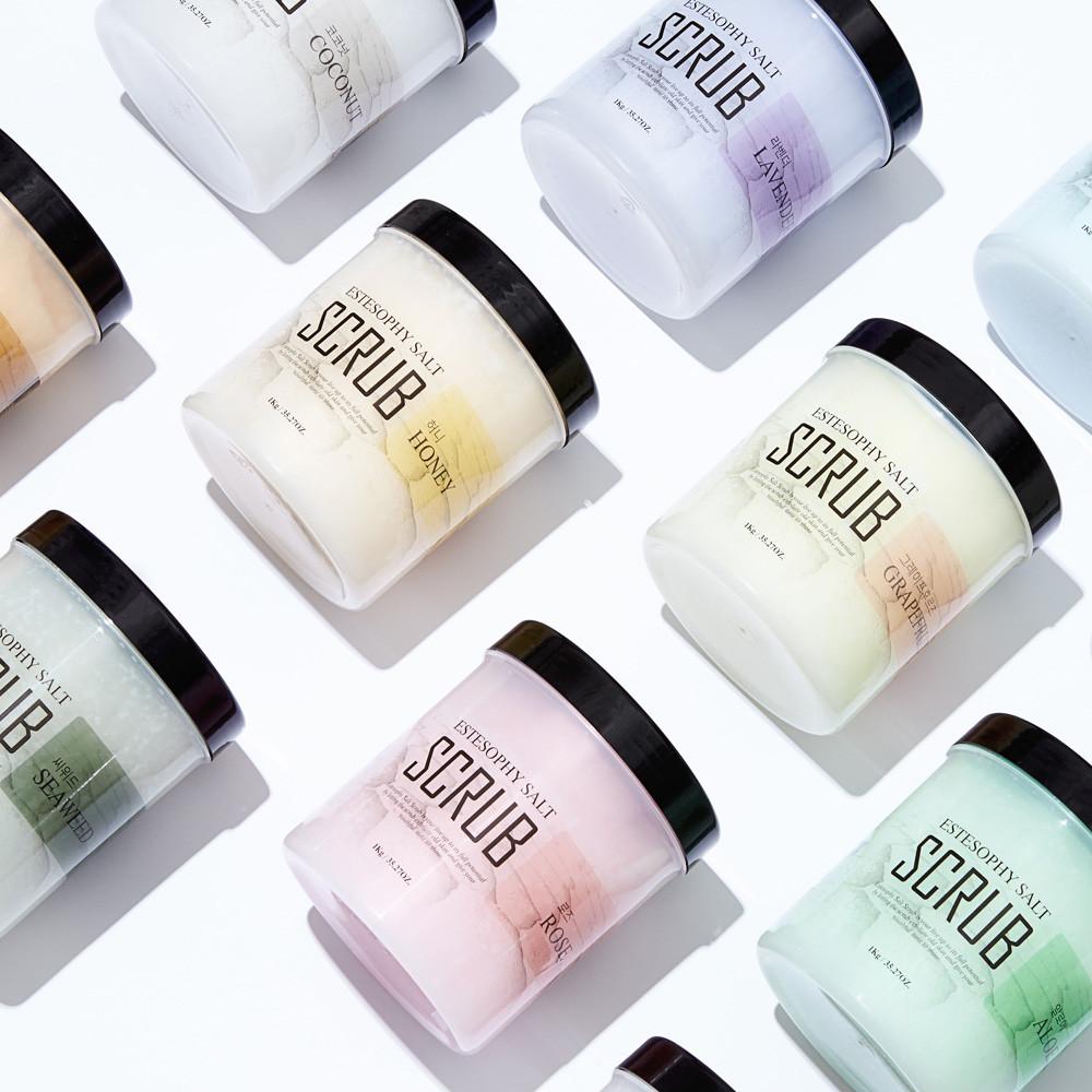 1+1 에스테소피 아로마 솔트 페이스 바디 스크럽 1000g 17종 대용량 고보습 각질제거