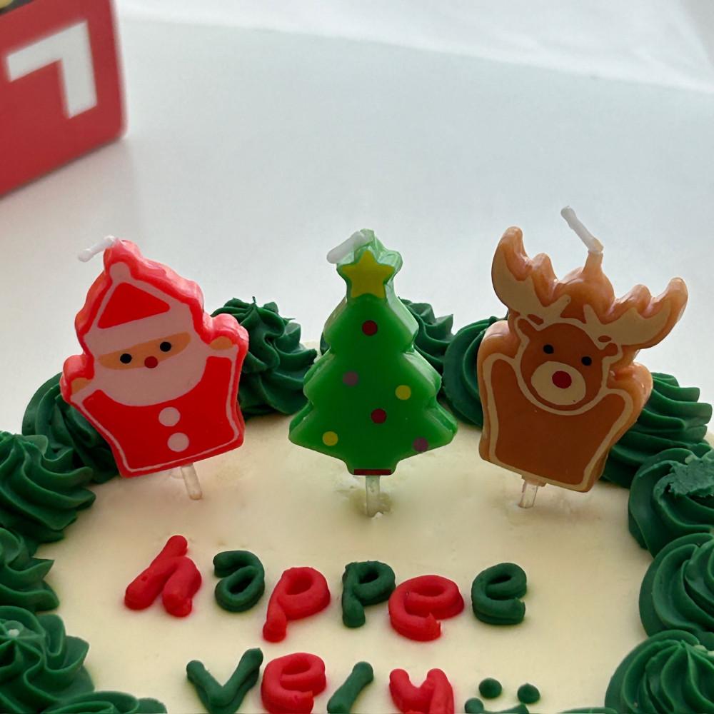 산타초 귀여운 크리스마스초 데코 케이크 초 파티 용품