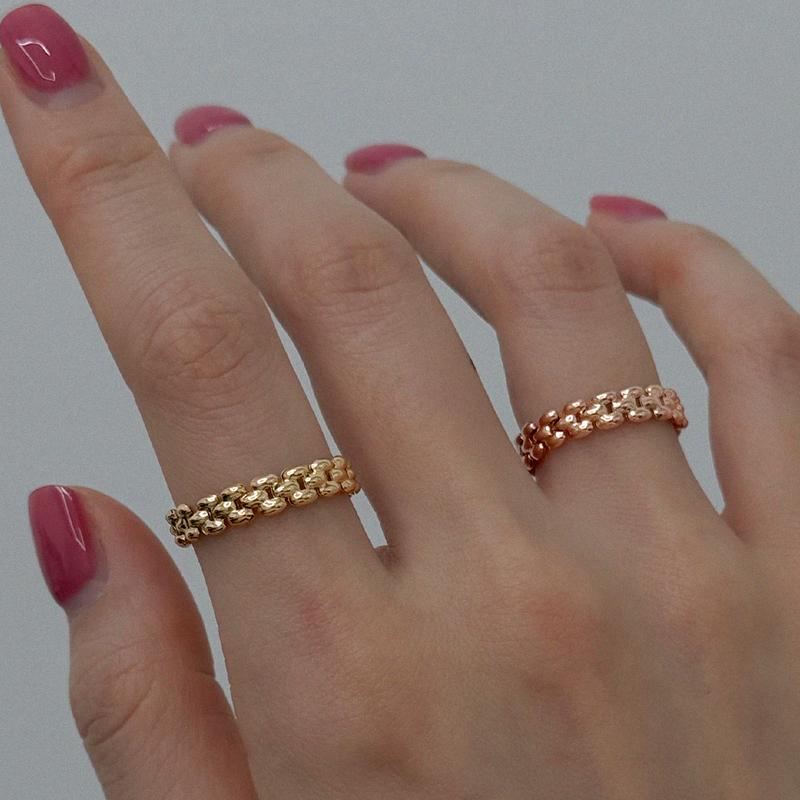 14k 18k Italy hollow chain ring