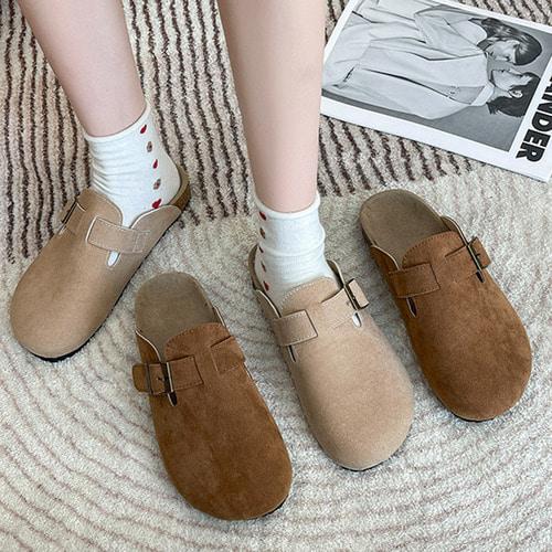 여성 슬리퍼 봄 가을 겨울 스웨이드 버클 버켄 보스턴 캠핑 여자 사무용 학생 학교 실내화