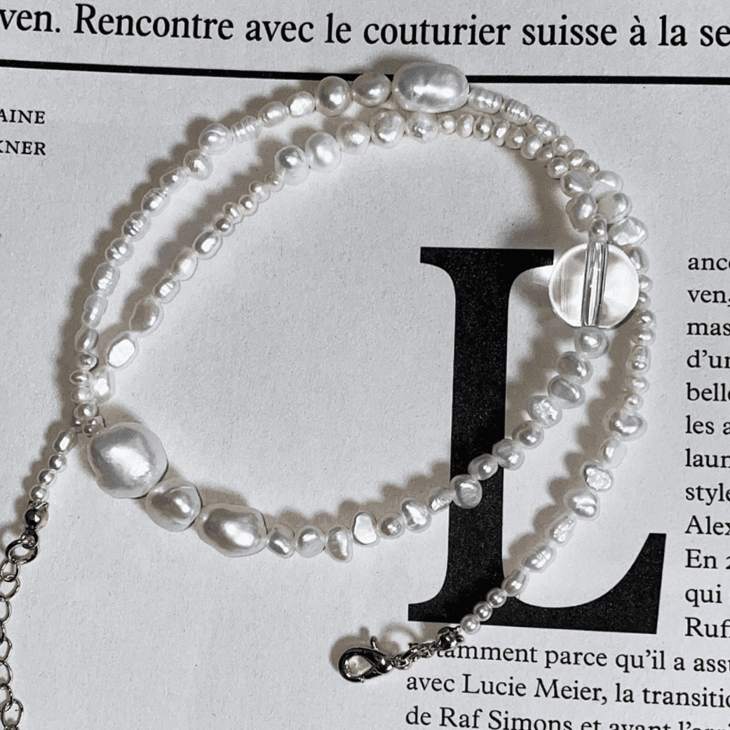 (HYONNY.JSG) Glass Pearl Necklace
