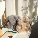 밍크 페이크 퍼 복조리 미니 버킷백