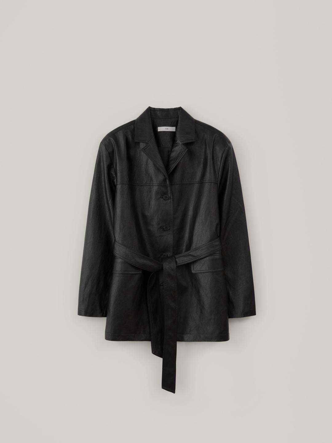 [5.9 예약 배송] Half Leather Jacket - Black