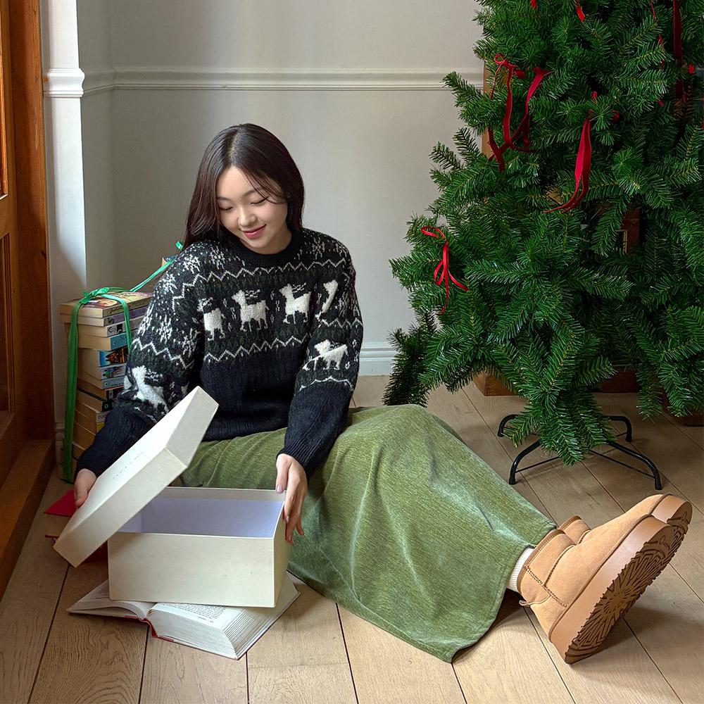 [55-100] 벨로아 스트링 A라인 맥시 스커트