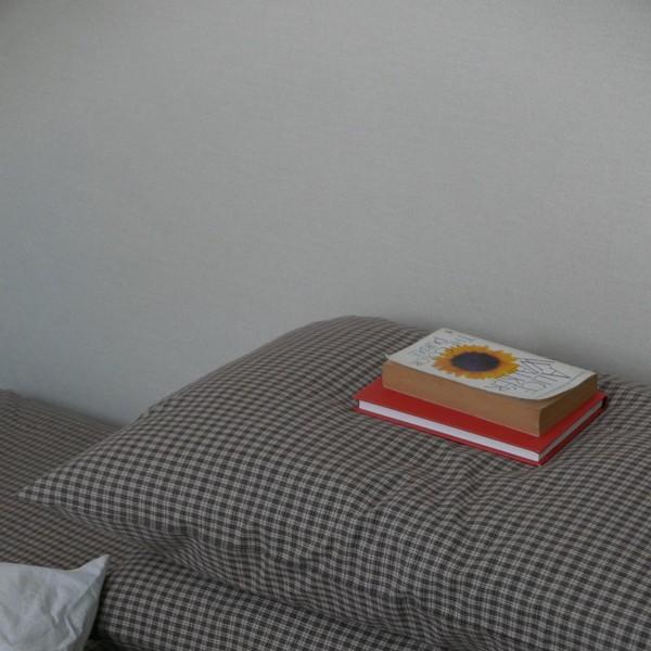 [PILLOW COVER] BROWN CHECK_COTTON FABRIC