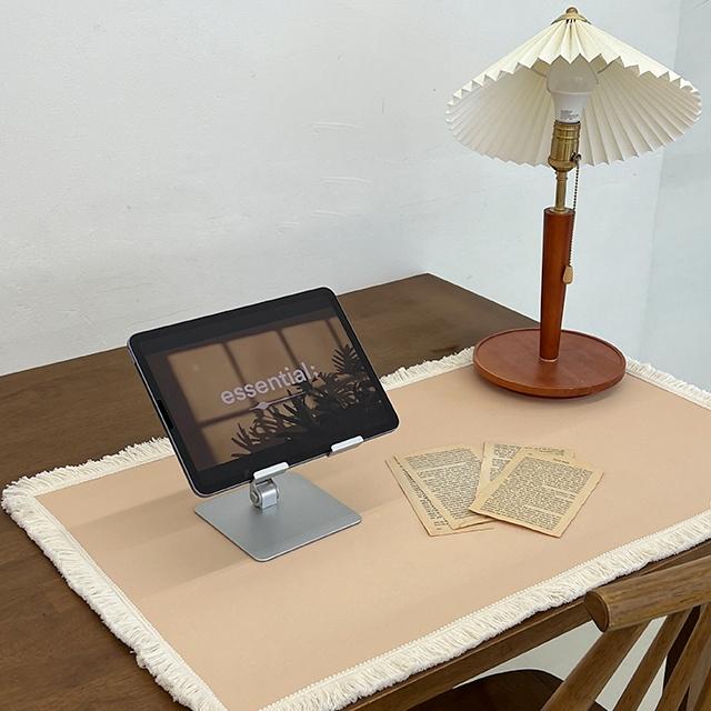 [하이앤드라이] Simple Beige 프린지 데스크매트 마우스패드 데스크테리어 장패드