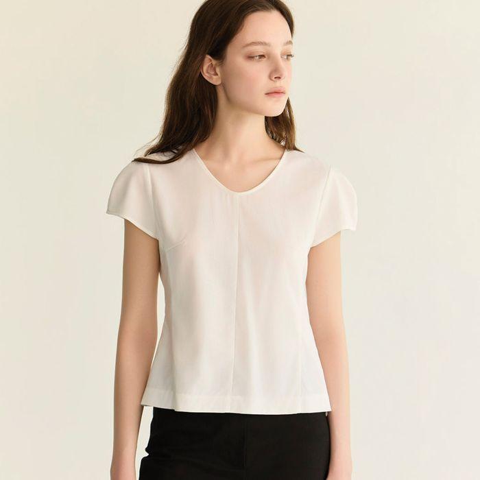 (2차 리오더) v-neck wing blouse_wh