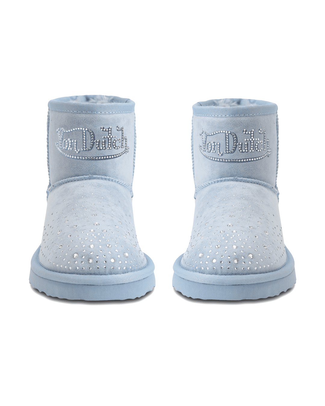 RHINESTONE SHEARLING BOOT - BLUE - 36