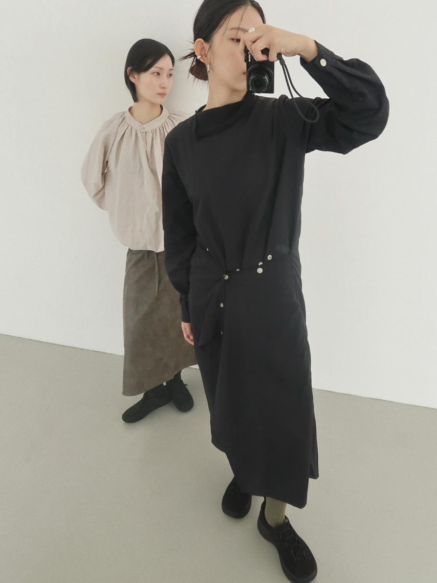 OO SNAP DETAIL NYLON DRESS