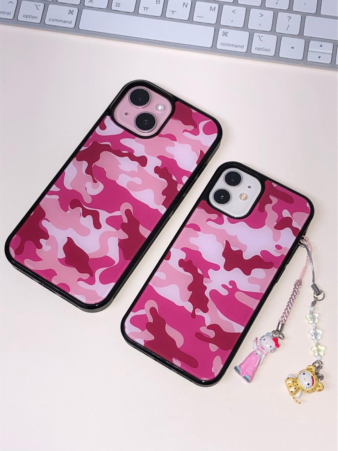 pink camo glass case