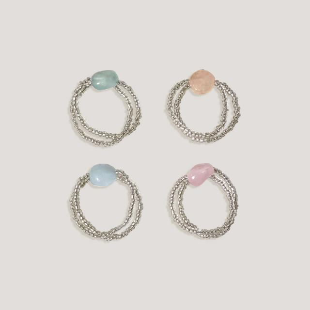 [어리틀티클] 선데이 모닝(단품) - 비즈반지 4컬러