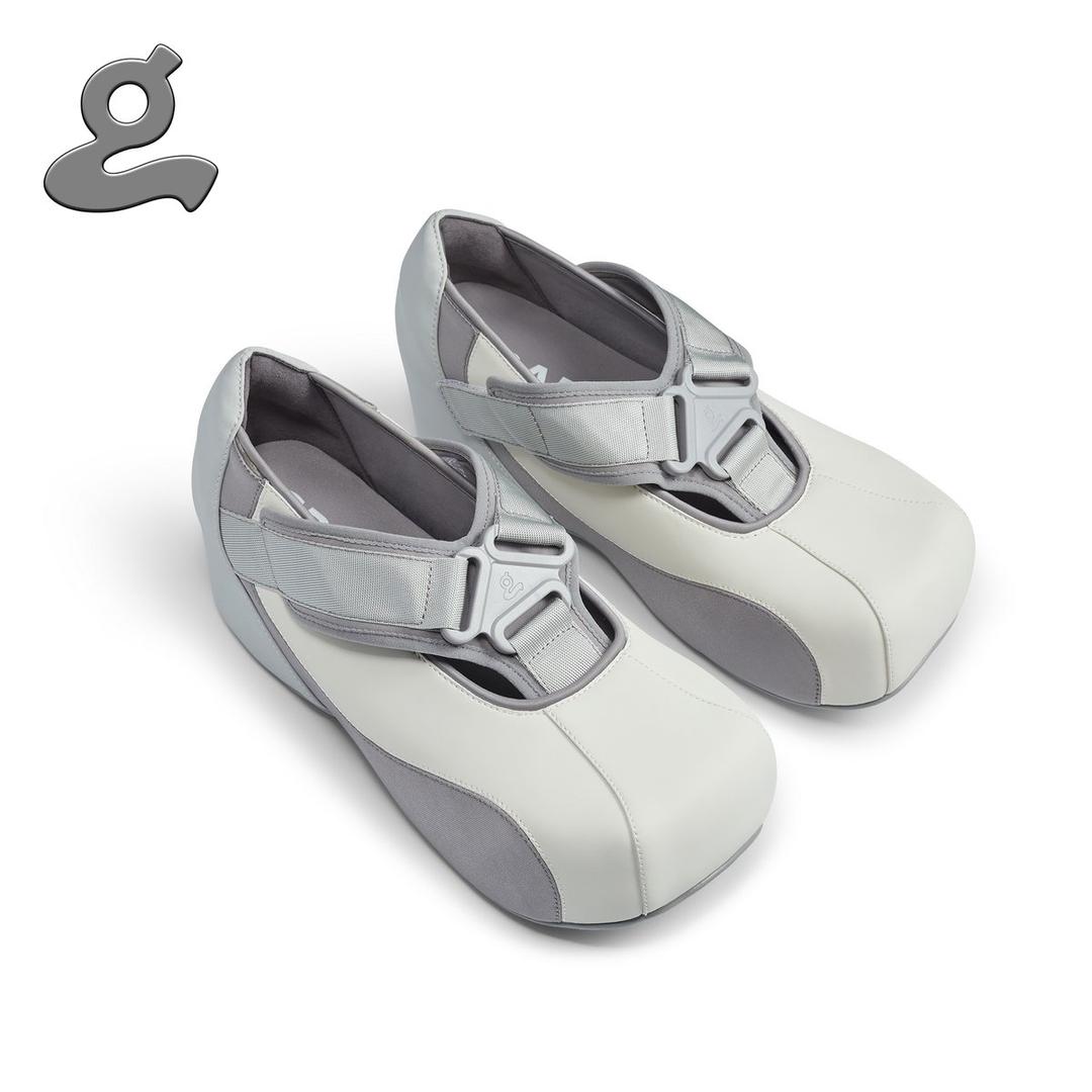 White Sport Spliced Platform Shoes