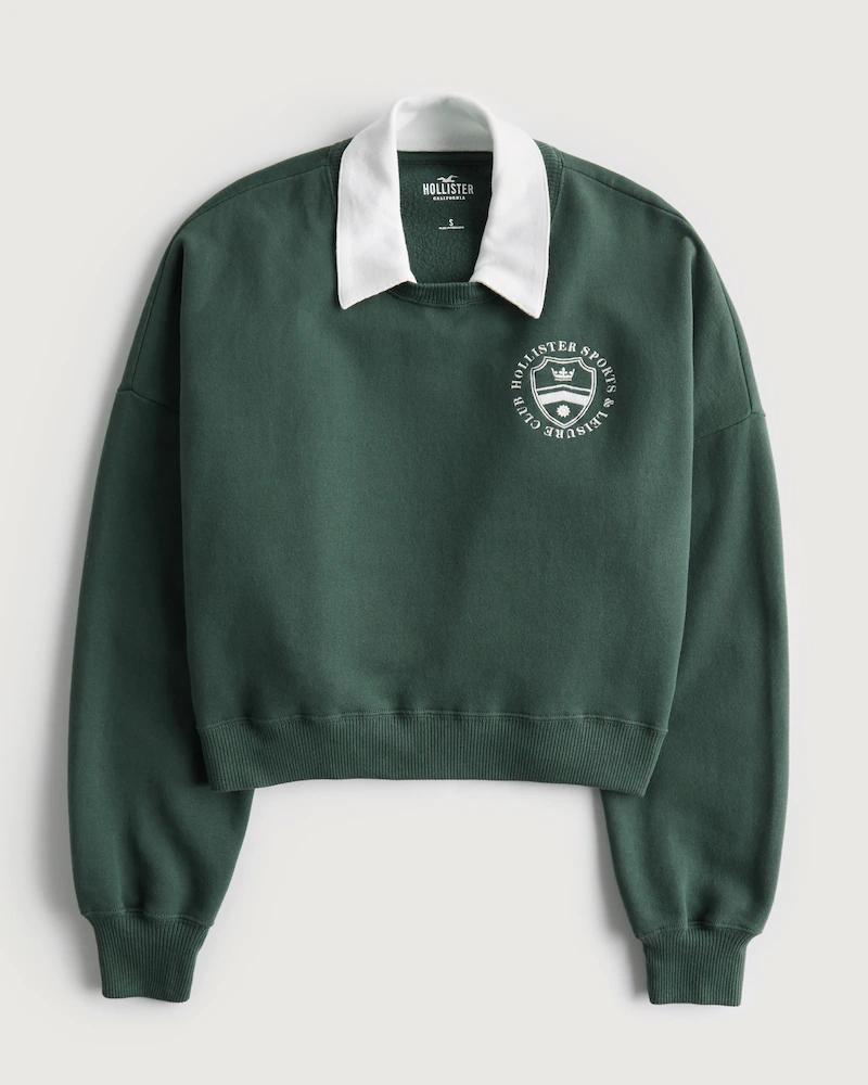 Crop Polo Sweatshirt