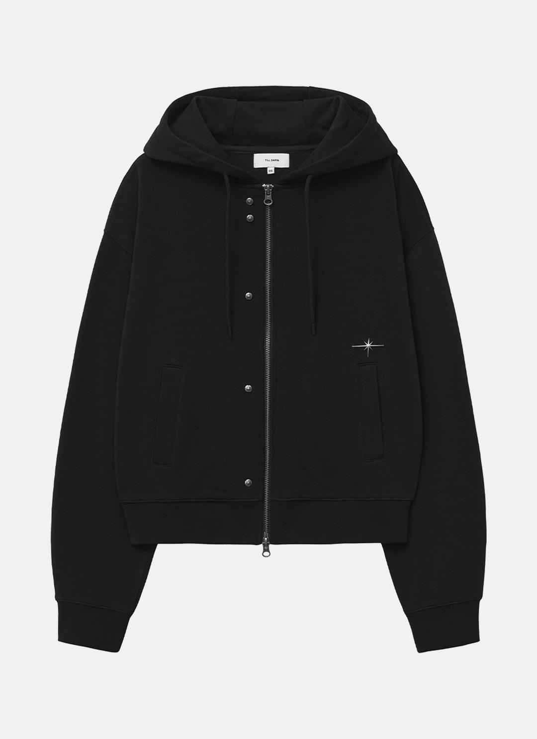 RIVET HOODIE ZIP UP black