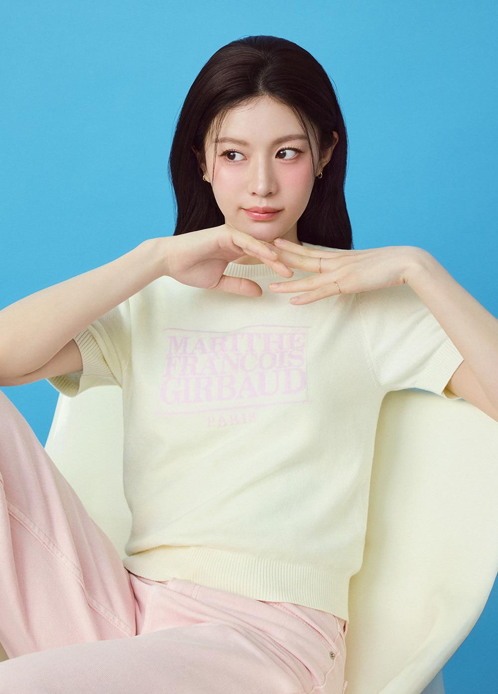 W CLASSIC LOGO HALF KNIT ivory