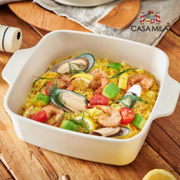 까사밀라 오크레 인덕션 겸용 사각냄비 20cm