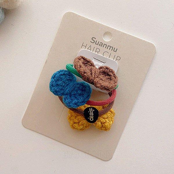 비다이어리 털실리본머리끈3종