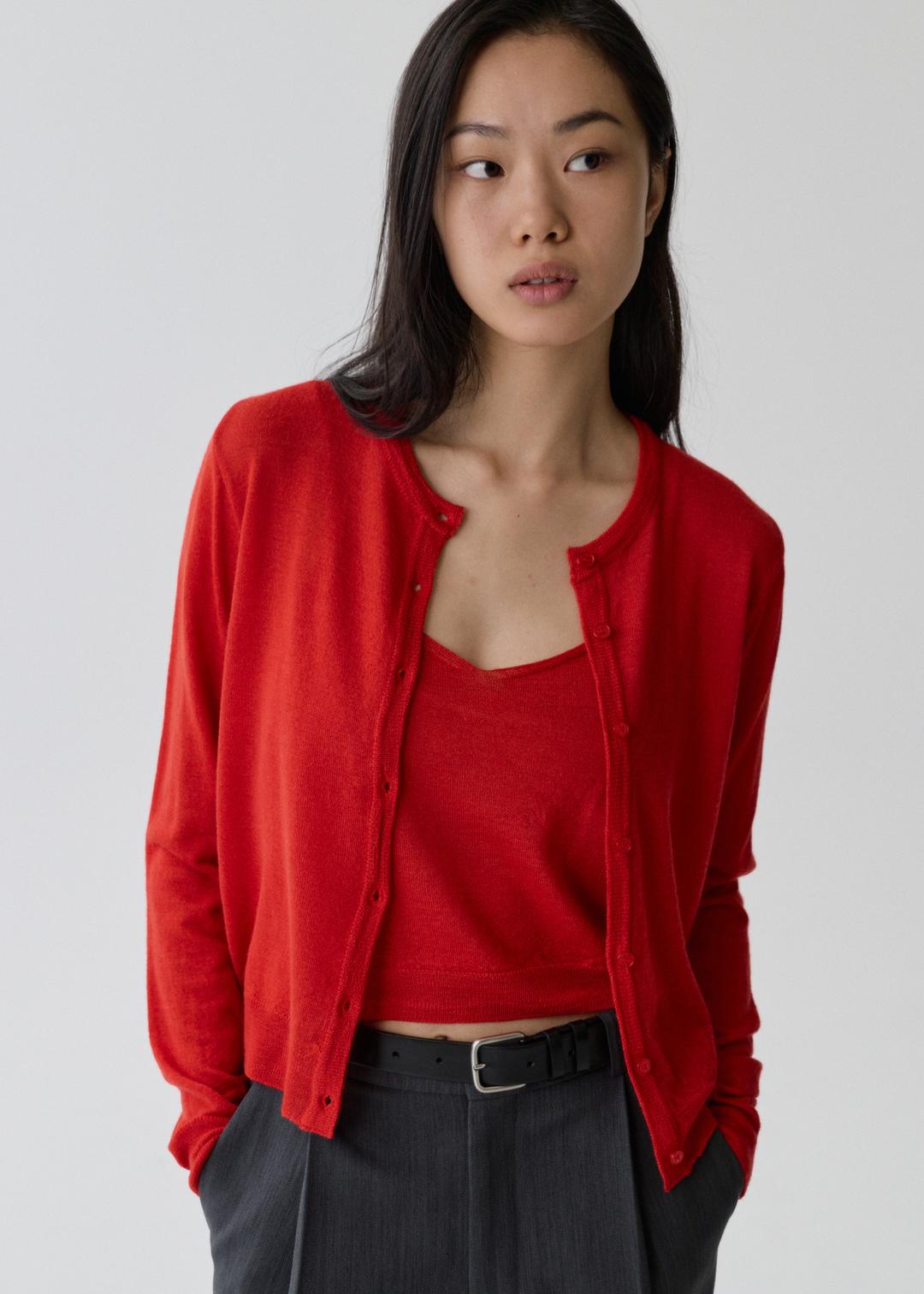 Knit cardigan (sleeveless SET) (4color)