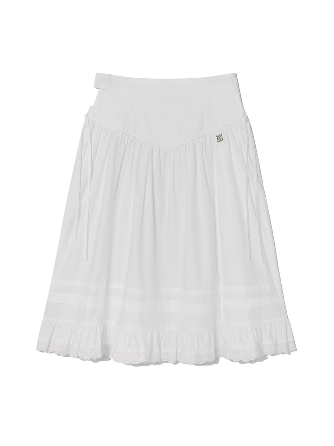 AMELIA TIERED RUFFLE SKIRT (WHITE)