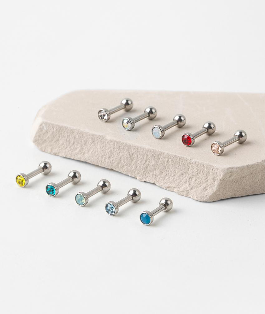 써지컬 피어싱 미니 심플 큐빅피어싱 3mm